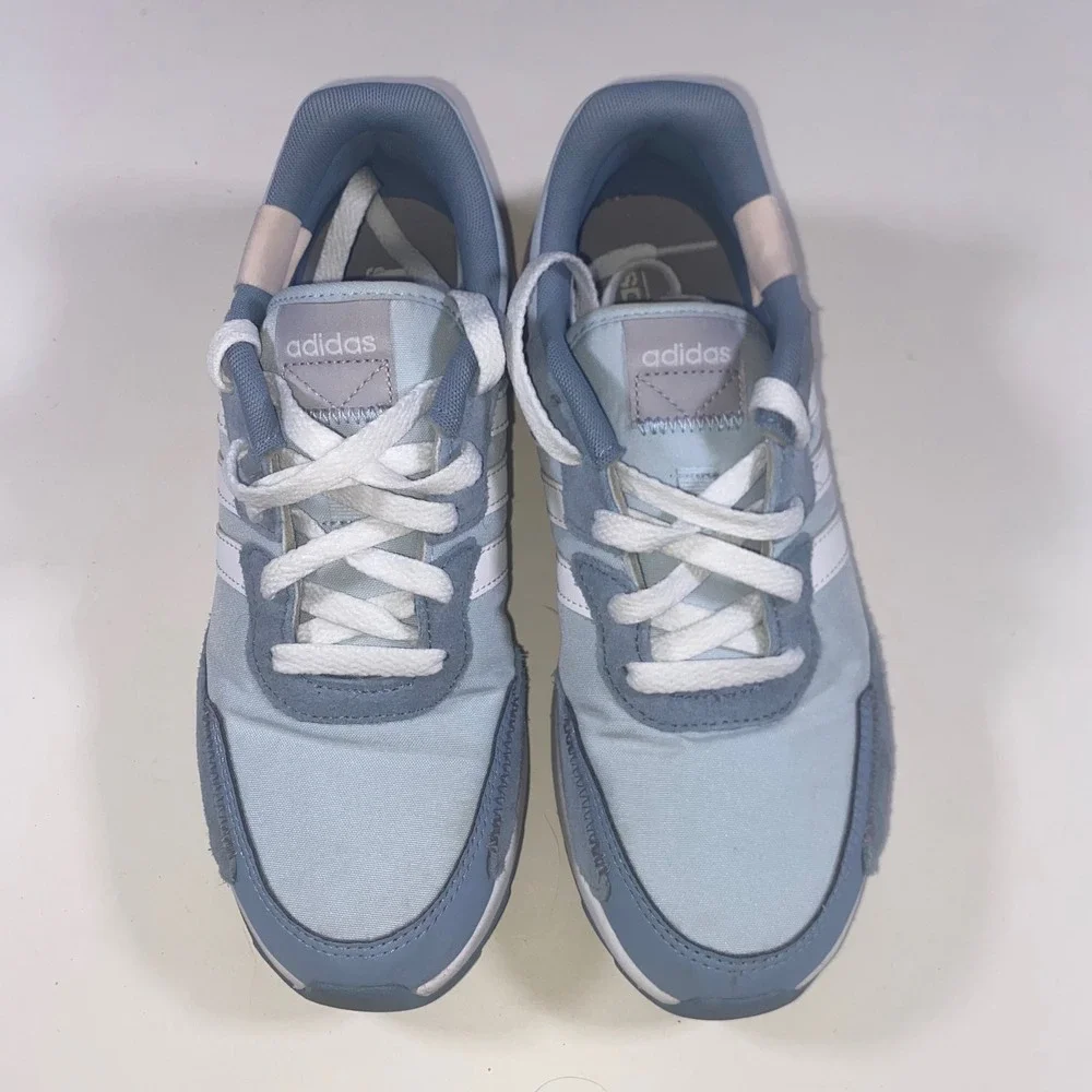 Adidas Retroset Light Blue Grey White Sneakers FW9381 Womens 7.5 Low Top Shoes
